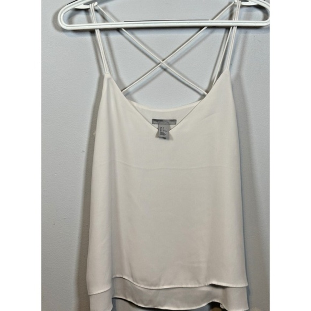 H&M White Criss Cross Strap Layered Tank Top‎ Women's Size 4